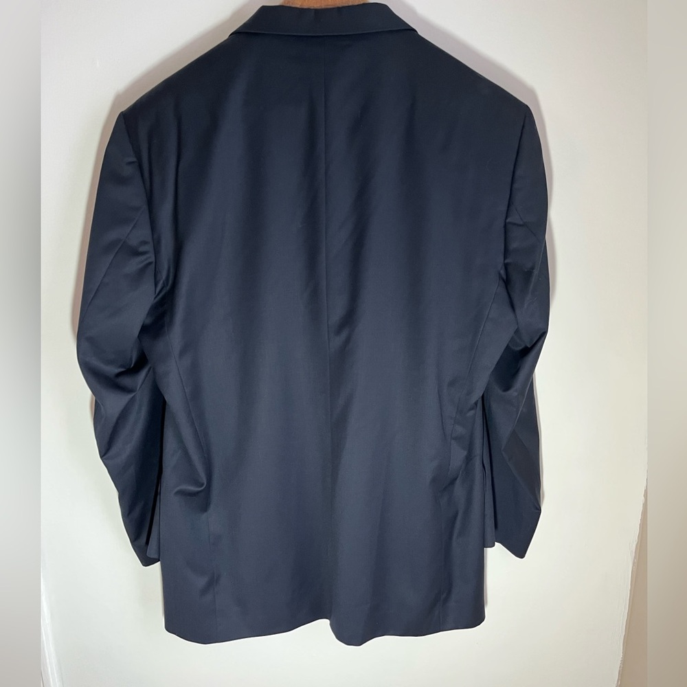 Manzini Uomo Super 120 Wool Single Breasted 3 Button Navy Men's Blazer - Picture 4 of 12